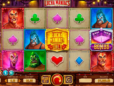 Lucha Maniacs slot screen