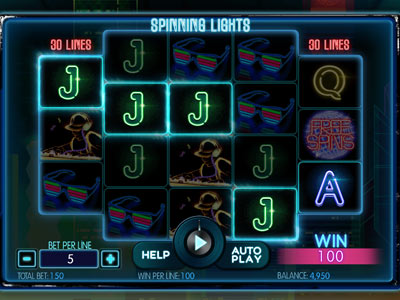 Spinning Lights demo at Syndicate Casino