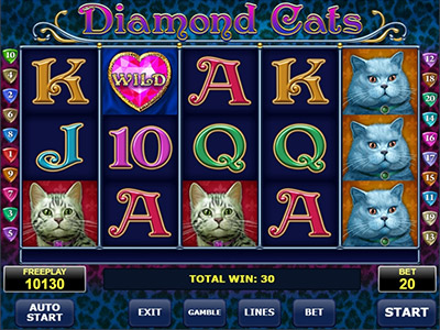 Diamond Cats pokie screen 2