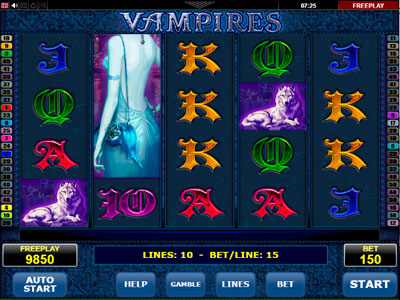 Vampires pokie screen 2