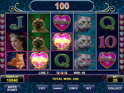 Diamond Cats pokie screen 3